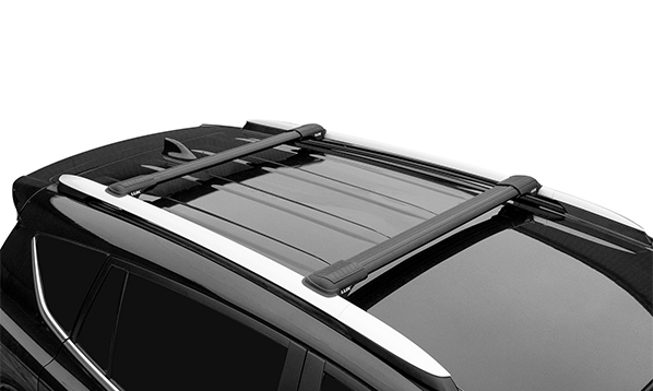 Багажник на рейлинги Lux Хантер L55-B (чёрный)