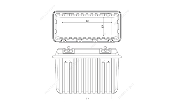 Ящик для прицепа MaxBox PRO 750 (81 л) на дышло легкового прицепа